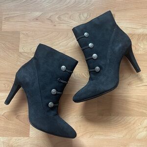 Rialto Black Heeled Boots with Silver Accents